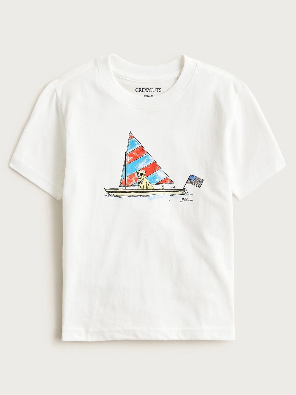 J Crew Kids' short-sleeve sailor dog graphic T-shirt NWT Sz XL
